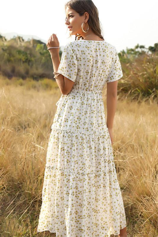 MIRA - Ruffled Floral Bohemian Dress