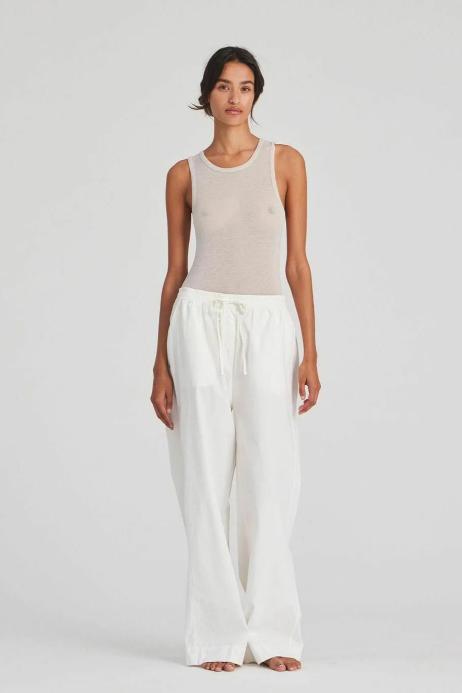 CORA - Cotton Tie-Waist Wide-Leg Pants