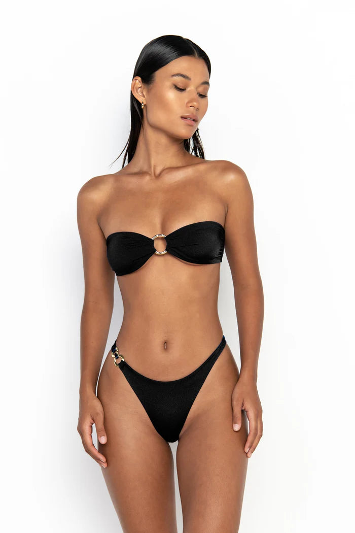 SABRINA – Bandeau Split Bikini Set - Black