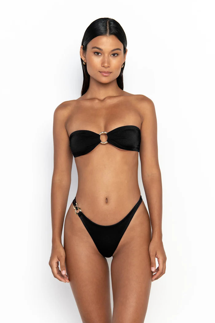 SABRINA – Bandeau Split Bikini Set - Black