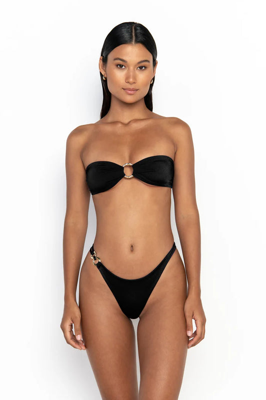 SABRINA – Bandeau Split Bikini Set - Black