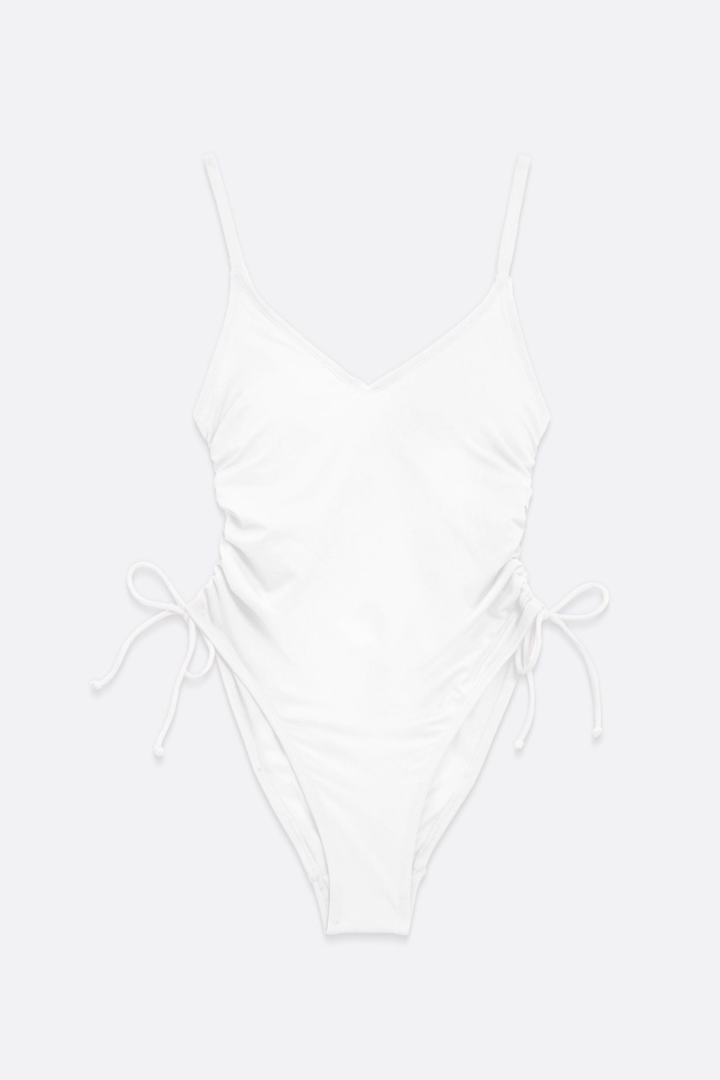 ELODIE - Ruched Side Multiway Swimsuit - White