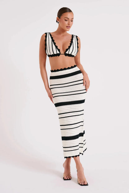 SELENE - Striped Texture Casual Holiday Set