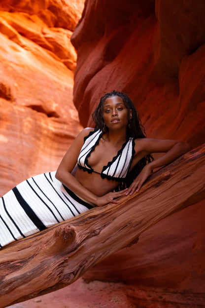 SELENE - Striped Texture Casual Holiday Set