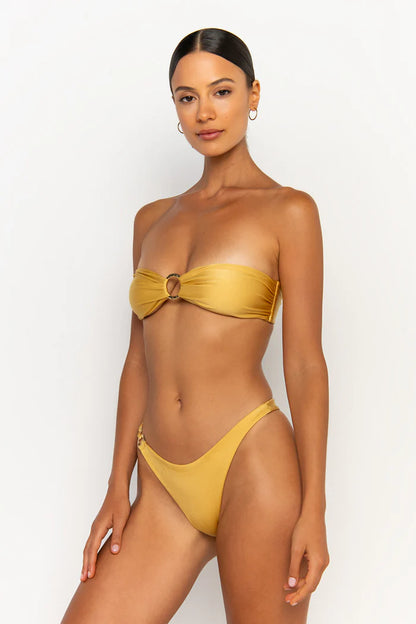 SABRINA – Bandeau Split Bikini Set - Yellow