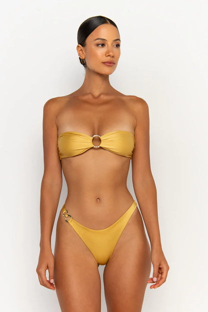 SABRINA – Bandeau Split Bikini Set - Yellow